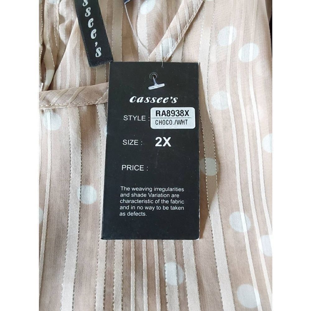 Cassee's Tank Size 2X  New with tag Brown with lurex threads - Picture 10 of 11